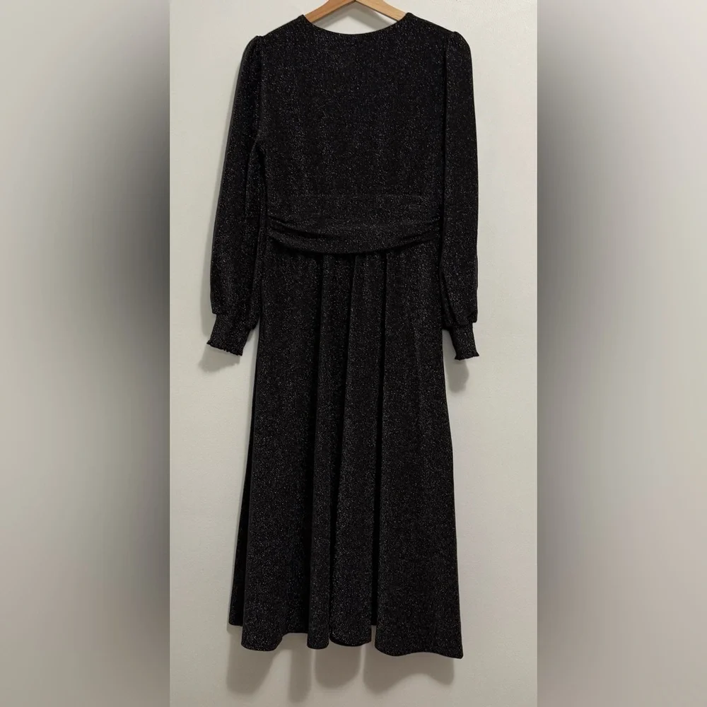 Boden Daphne Metallic Midi Dress in Black - Picture 11 of 12